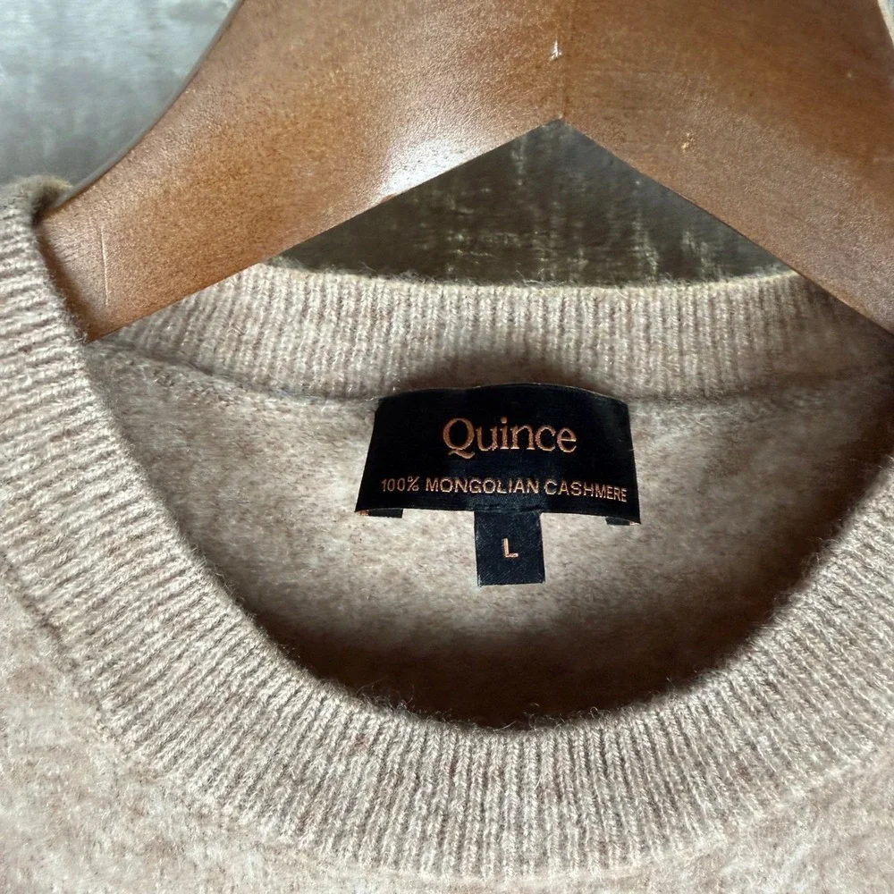 Quince Short Sleeve Crewneck Sweater in Light Taupe - Picture 2 of 8